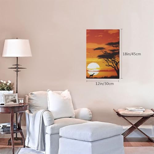 Impression HD coucher de soleil africain art mural moderne pour bureau - 4
