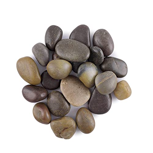 Tableclothsfactory 2 lbs Assorted Natural Polished Decorative Stones for Vases Landscaping Rocks Aquarium Gravels