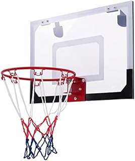 GYMAX Basketball Hoop and Backboard Set, Door Mounted Basketball Backboard, Indoor Ball Games for Kids Adult, 45 x 30cm