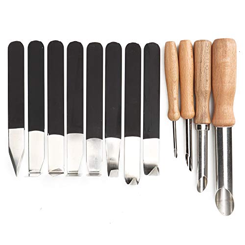 12-teiliges Holzgriff-Edelstahl-Keramik-Ton-Kunstskulptur-Handwerkswerkzeug, Tonschnitzwerkzeuge, Töpferset für Erwachsene, Kinder, Töpferhandwerk, Backen, Schnitzen Geschenk zum Valentinstag