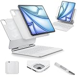 ESR Hülle mit Keyboard, Tastatur für iPad Air 11 Zoll(M4/M3/M2, 2026/2025/2024), Pro 11(4th/3rd/2nd/1st Gen)/Air 5/4, Magnetischer Ständer, Federnde Leuchttasten, Multi Touch Trackpad, Weiß