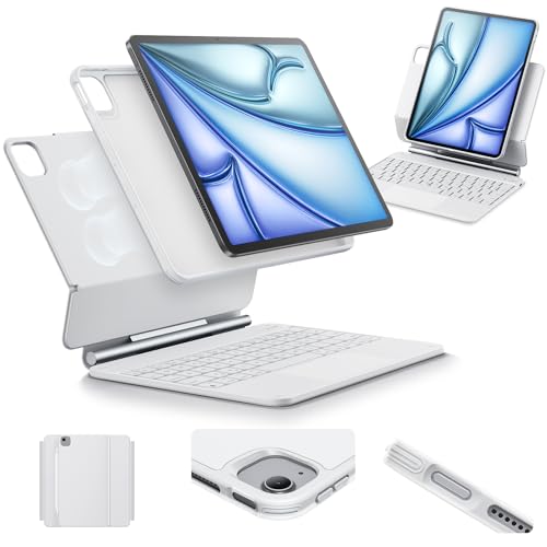 ESR Hülle mit Keyboard, Tastatur für iPad Air 11 Zoll(M3/M2, 2025/2024), Pro 11/Air 6/5/4, Magnetischer Ständer, Federnd...