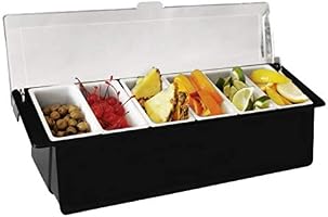 ANDREW JAMES PP, ABS 6 Grid Pattern Seasoning Condiment Salt Spice Jar Storage Box Container (Black) Medium
