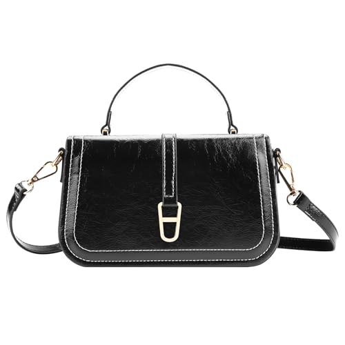 Petit sac à main en cuir synthétique premium avec finitions poignée dessus
