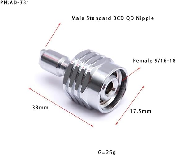 Scuba Diving Regulator/Quick Release Adapter AD-331/ Chrome Plated Copper LP Hose Fitting For BCD Low Pressure Male/Scuba Gear Accessory/Regulator Hose Fitting