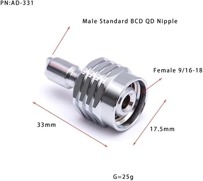 Scuba Diving Regulator/Quick Release Adapter AD-331/ Chrome Plated Copper LP Hose Fitting For BCD Low Pressure Male/Scuba Gear Accessory/Regulator Hose Fitting