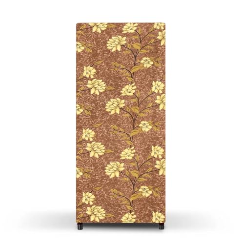 Image of Durable Fridge Cover Single Door 180 to 220 Litre Easy to Clean Dustproof and Waterproof Printed Refrigerator Cover 150x60 cm