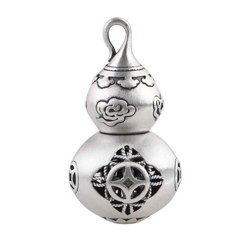 THTHT Colgante de plata de ley 925 para mujer, diseño de calabaza hueca, pastillero, creativo, vintage, suéter, cadena, Plata esterlina