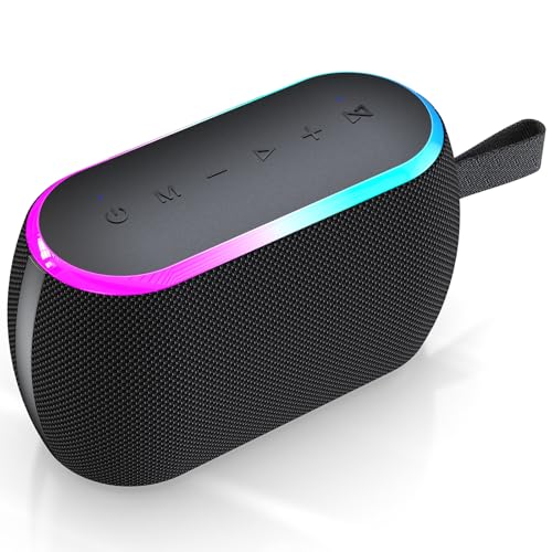 ZICOROOP Bluetooth Speaker, 40W Portable Wireless with Stereo Bass, Bluetooth 5.3, IPX6 Waterproof Shower Speakers, LED Lights, TWS Pairing, 12H Playtime for Outdoor Beach Party, Ideal Music Gift