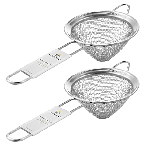 Fine Mesh Sieve Strainer Pack of 2 Stainless Steel Cocktail Strainer Food Strainers Tea Strainer 3 inch by Homestia Cover