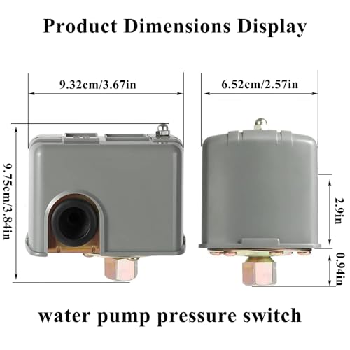 Image of Pressure Switch for Well Pump, 40-60Psi Well Pressure Switch, 1 /4 inch Female | YSD Well Pump Pressure Switch, Adjustable Differential Water Well Pressure Switch, 1 /4 inch Female NPT Automatic.(Grey)
