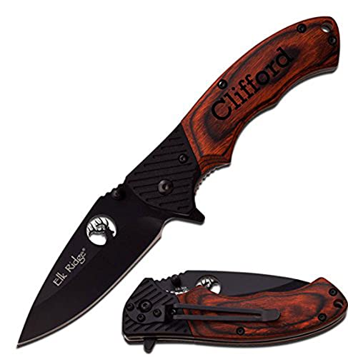 Elk Ridge Free Engraving Custom Pocket Quality Knife Gift For All (ER-566BPW) - Elk Ridge