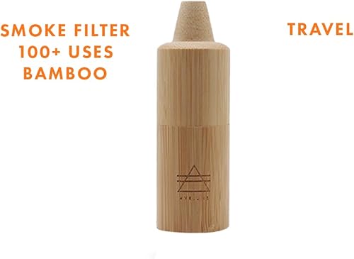 Miniatura 8 de Paquete de 2 filtros de aire de humo de bambú personal, eliminador de olores y humo, filtro compacto de tamaño de viaje, más de 100 usos cada uno