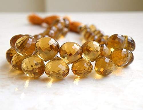 Quartz bière briolette 8-9mm pour création de bijoux haute joaillerie