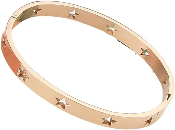 jkahh 中空 10 スター ブレスレット &amp; バングル ステンレススチール ローズゴールド ゴールド シルバー カラー