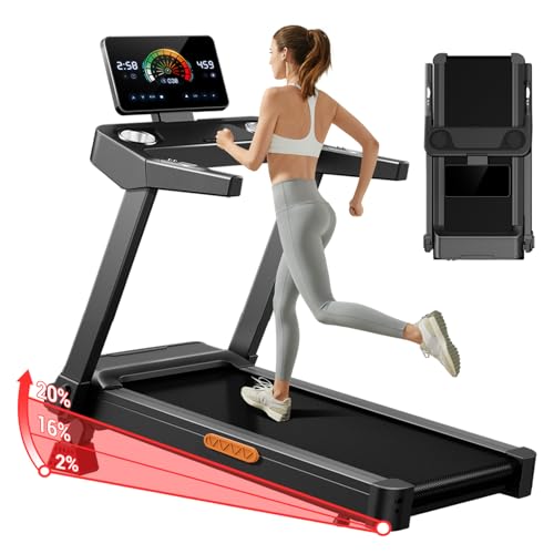 Image of UMAY Fitness Treadmill with 20% Manual Incline 42.5 inch by 16.1 inch Ultra Large | Walking and Running Area, 400 lbs Weight Capacity, 3.5 Horsepower Motor, and 8.7 MPH Maximum Speed