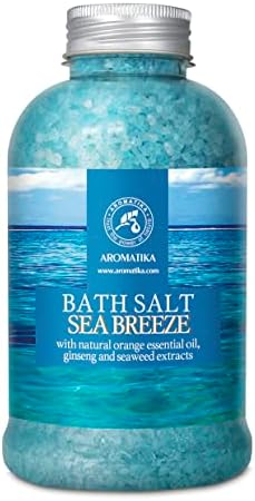 Bath Salt Sea Breeze 21.16 Oz with Natural Essential Oils Orange & Ginseng & Seaweed - Best for Good Sleep - Relaxing - Calming - Body Care - Beauty - Aromatherapy -Short Life