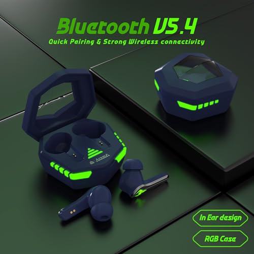 Image of AROMA NB126 Axis Upto 50 Hours Playtime* Fast Charging RGB 45Ms Latency True Wireless Bluetooth v5.4 Gaming Earbuds