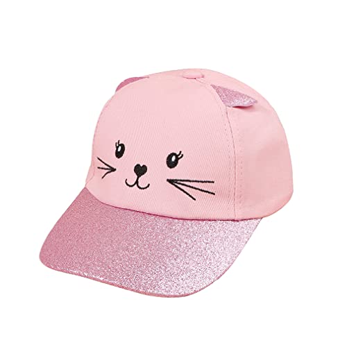 D.O.T Kids Cat Ear Baseball Cap Girls Cute Kitty Adjustable Snapback Trucker Hat for Summer Sport Travel Hiking 2-15Y4
