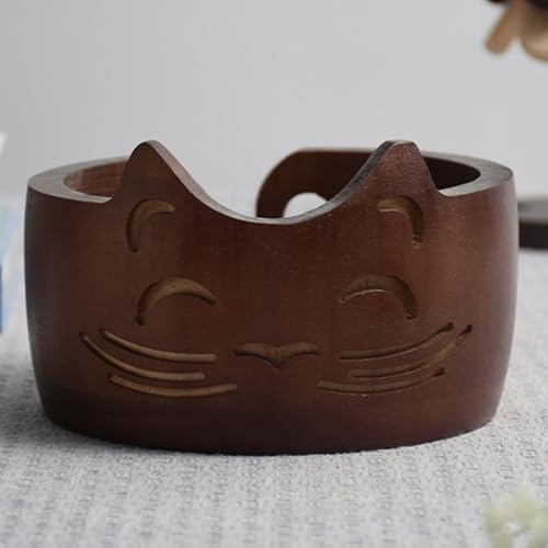 Image of Wood Yarn Bowl, Yarn Bowls for Crochet, Yarn Knitting Bowl, Crochet Yarn Holder Bowl, 6.7inch Yarn Knitting Bowl for Storage Yarn, Wool, String or Crochet #002