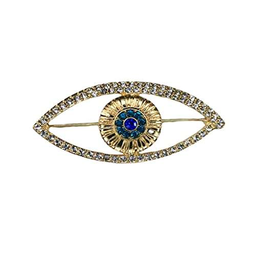 GTGX HK Devil'S Eye Broche Elef Accesorios Femeninos Broche Full Rhinestone Retro Feng Rhinestone Blue Gold Corsage