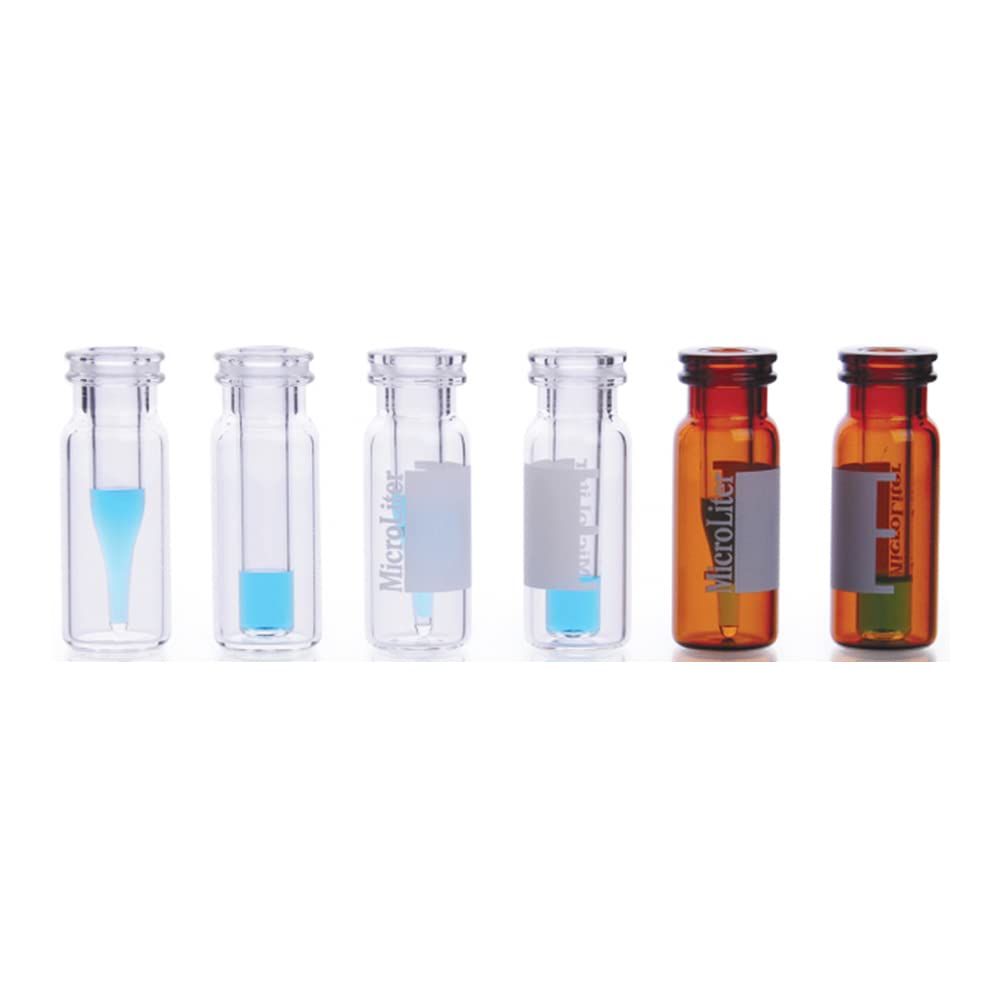 11-6200-300 アンバースナップトップバイアル、マーキングパッチ、フラットボトムガラスインサートインストール、11mm、40