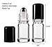 Jucoan 40 Pack 5ml Glass Essential Oil Roller Bottles with Stainless Steel Roller Ball, Leakproof Refillable Glass Roll-on Bottles for Travel Perfume Sample, 5 Droppers