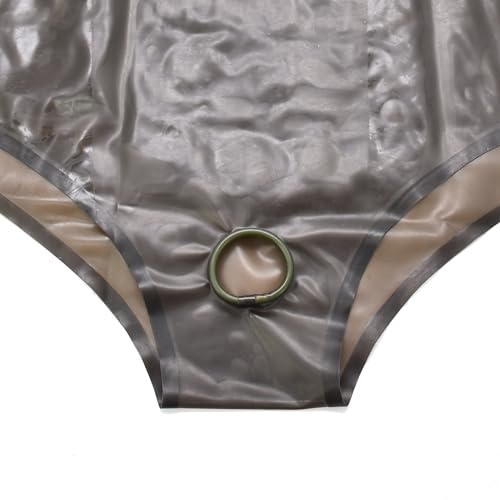 Slip de látex ouvert negro transparente talla L 7
