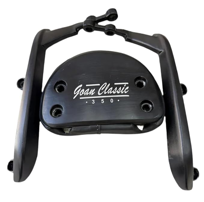 SN Goan Classic 350 Motorcycle Backrest Pad, Black Cushioned Passenger Back Rest