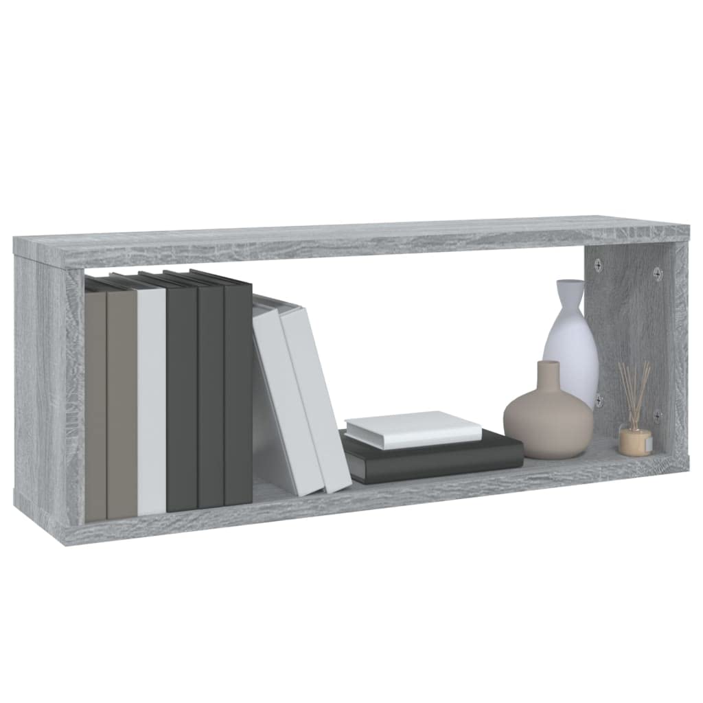 vidaXL 6X Estantes Cúbicos de Pared Aparador Mueble Dormitorio Entrada Estante Estantería Almacenaje Flotante Salón Madera Gris Sonoma