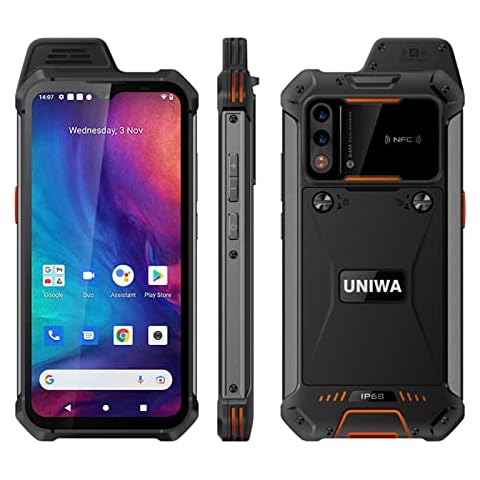 UNIWA W888 Zello Walkie Talkie 6,3 Zoll Touchscreen Octa Core Prozessor 4GB RAM 64GB ROM abnehmbar 5000mAh Global Version 4G Android 11 NFC Smartphone Cover