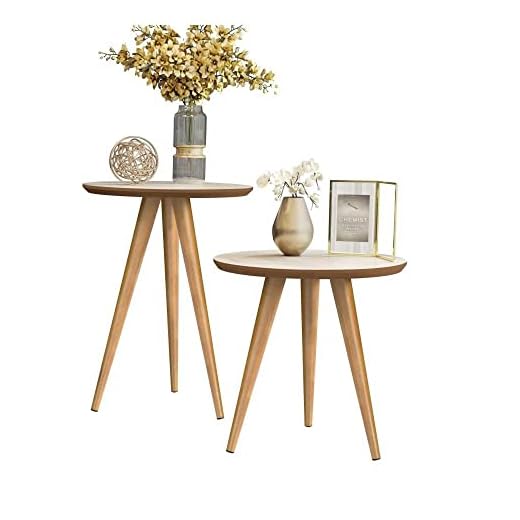 Mesa de Apoio e Mesa Lateral - Kit Duplo Classic - Off White/Freijó - Mania de Móveis