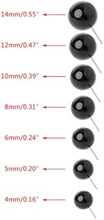 Storage Bag Safety Eyes for Toy Making, 100Pcs Black Glass Eyes Needle Felting Kit Black Beans Puppet Doll Craft 4 To 14mm