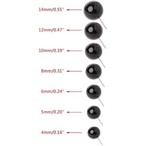 Storage Bag Safety Eyes for Toy Making, 100Pcs Black Glass Eyes Needle Felting Kit Black Beans Puppet Doll Craft 4 To 14mm Cover