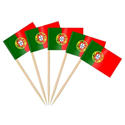 AhfuLife 100PCS Drapeau Cure-dent Portugal, Pic Drapeau Portugal pour Topper de Coupe, Cure Dent Drapeau Portugais pour Jardin Bar Fête Fourniture Pub Décoration Euro Football Match