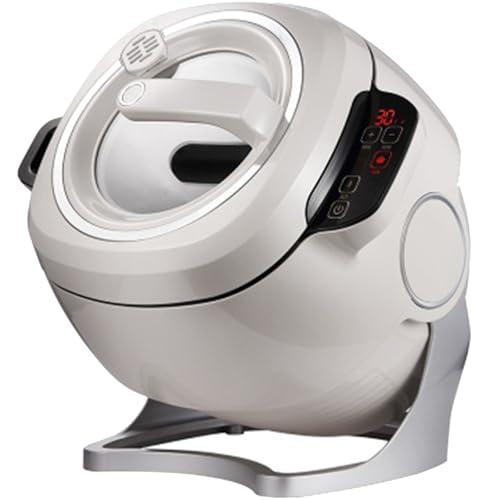ylpddmm Máquina De Cocción Automática,Olla de Cocina Eléctrica, Rotación de 360° y Calentamiento Electromagnético, Cocina, con Smart Touch, para Saltear, Guisar, Cocinar