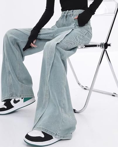 Viatabuna High Rise Baggy Jeans Women Teen Girls Wide Leg Loose Boyfriend Jeans Straight Leg Relaxed Fit 90s Denim Pants2