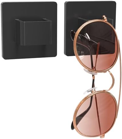 MaxGear Sunglass Organizer Wall Sunglass Holder, Black Acrylic Sunglasses Display, Eyeglasses Storage for Office, Living Room, Bedroom, Home Decor, Glasses Stand Rack for Men, Women & Girls, 2 Pack