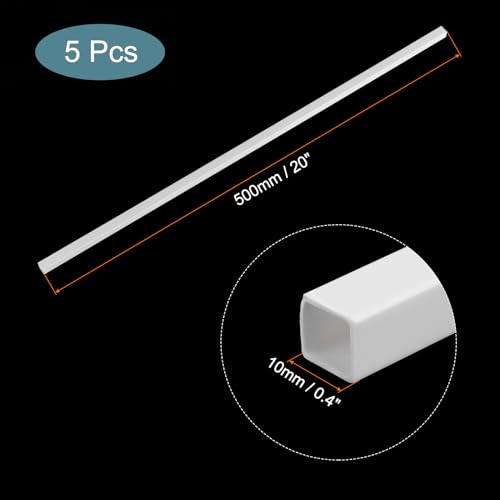 Image of MECCANIXITY 5pcs 20 inch Plastic Model Tube ABS Solid Square Bar 0.4 inchx0.4 inch White Easy Processing for Architectural Model Making DIY