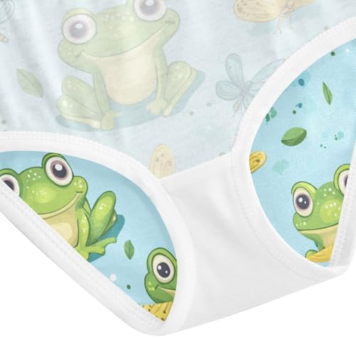 Wusikd Frogs Dragonflies Girls' Underwear Cotton Cartoon Girls Briefs Soft Toddler Underwear 2T4