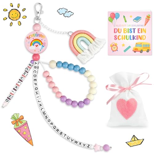 Einschulung Mädchen Schultüte Füllung Rechenkette Schulkind 2026 Mädchen Inhalt Schultüte Einschulung Geschenk Ideen schultütenfüllung Glücksbringer Schulanfang Geschenke