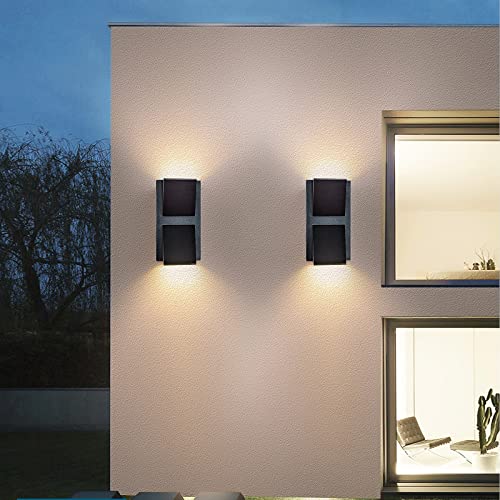 4 Stück Außenlampe Aussenlampe Wand, Wandleuchte Aussen Wandlampe Wasserdicht IP65 Modern Außenwandleuchten, Aluminium Up and Down Leuchten Außen, Außenleuchte Aussenleuchte für Terrasse Treppen – Bild 6