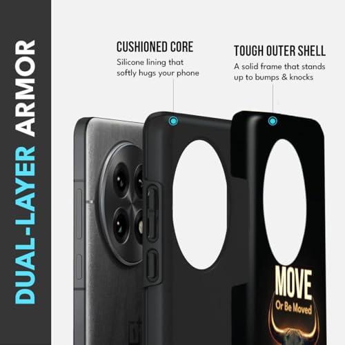 Image of MILLION CASES Back Cover Case for OnePlus 12 Scratch Resistant Anti-Slip Polycarbonate Shockproof Protective Durable Dominator Crystal Case for Men & Boys