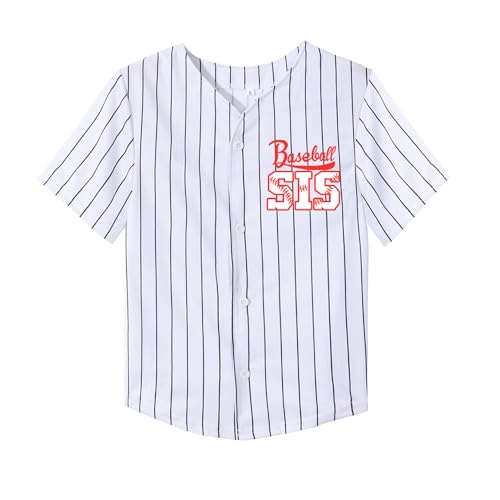 Girls Baseball Sister Jerseys Toddler Baseball Sisters Shirt Birthday Funny Cute V-Neck Short Sleeves Sport Tee2