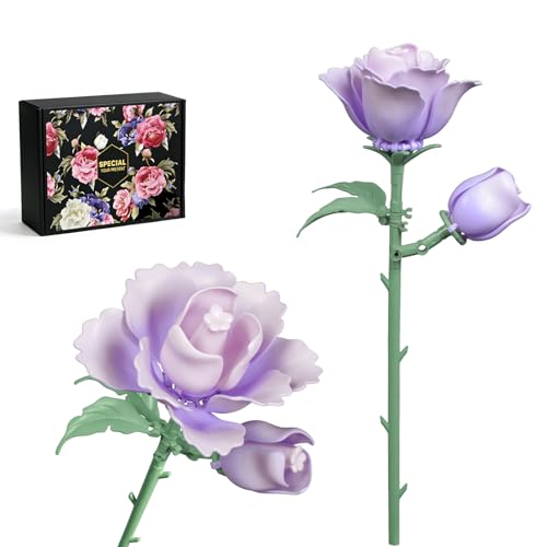 Eustoma Flower Building Block Bouquet,Compatible with Lego Flower with Unique one-stem Two-Flower Structure,Ideal for Tabletop Display and DIY Home Decoration (48PCS) by SharpCreation - Used condition - US$8.99