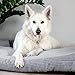 4L Textil Molly Boho Hundebett aus Cord Hundekorb große Hunde Hundekissen flauschig Hundekörbchen Hundesofa (100x80 cm, Grau)