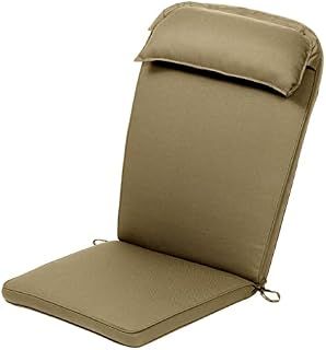 Plant Theatre Adirondack Chair Luxury High Back Cushion with Head Pillow in Warm Beige