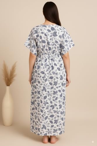 Image of Bahumaan Pure Cotton Kaftan Nighty for Women | Kaftan Maxi for Women | Kaftan Night Gowns for Women | Cotton Nighty for Women Stylish |