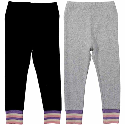 JELEUON 2 Pack of Baby Girls Spring Autumn Athletic Leggings Cotton Skinny Soft Comfortable Pants 90