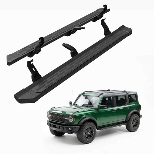 6-Inch Running Boards Fit for Ford Bronco Accessories 4-Door 2021 2022 2023 2024 2025 2026, Aluminum Alloy Side Step Bars with Brackets, Anti-Slip Nerf Bars (OEM Style Black)
